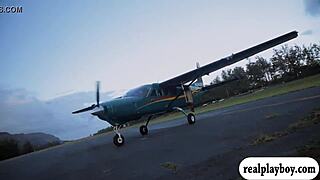 lovely babes sky diving and boar hunting in public outdoor reality