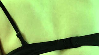 asian wife casually riding in the bedroom.