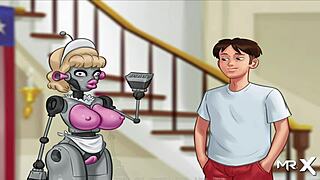 Rich girl in dirty maid costume