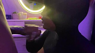 Ebony girl gives great blowjob times, black hardcore sucking monster cock intense session!