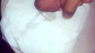 Shaved dick in bathroom setting for personal care