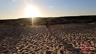 Melody Antunes Caresses Big Pussy On Beach!