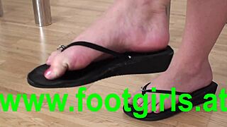 Licking lady's feet in POV domination