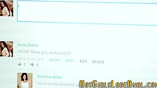 horny lesbians experimenting with toys in tight holes