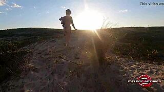 Melody Antunes Caresses Big Pussy On Beach!