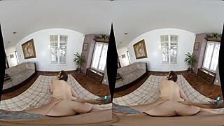 Sovereign Syre showcases her big hairy ass and tits in Milfvr reality tour with big cock.