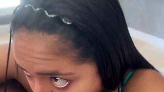 Latina Eats Big Cock For Cuckold Boyfriend