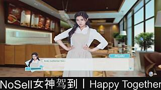 happy couple plays dating game