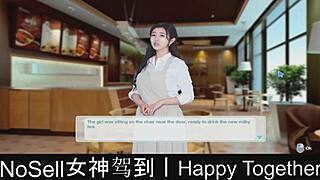 happy couple plays dating game