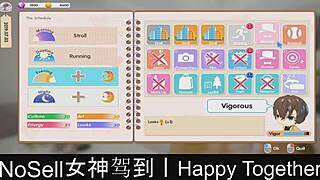 happy couple plays dating game