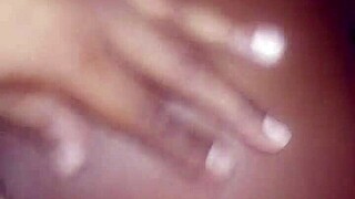 Ebony with big ass gets creampied by daddy in pussy