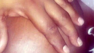 Ebony with big ass gets creampied by daddy in pussy