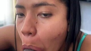 Latina Eats Big Cock For Cuckold Boyfriend