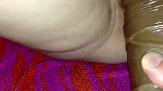 my gf playing with a big dildo