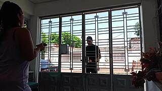 Skinny Brunette Teen Offers Ass Payment To Delivery Guy While Undressing