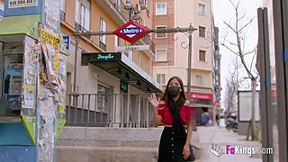 Petite Latina Adely reveals her hood and gets pounded by a muscular neighbor.