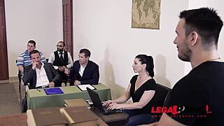 Sexy lawyer Helena Valentine seals DP deal in court with Aisha GP362