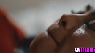 I watch tiny black babe and cute asian girl kiss and lick wet pussies passionately.