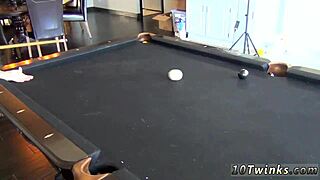 Gay Twinks In Swim Pool, Cues And Balls At The Ready