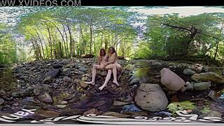 Watch Ana, Molly, and Belle make out outdoors—what do you think they'll do next?