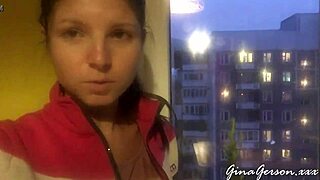 Blonde Teen Waiting for Visa, Ready for Public Fun?