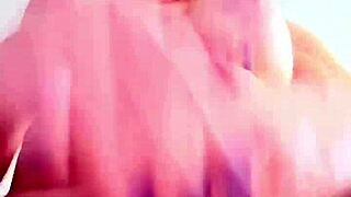 mature lady having fun during break at work