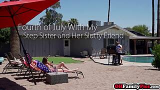 Hot Stepsisters Hime Marie and Kyler Quinn Fuck Pussy Hardcore at Barbecue!