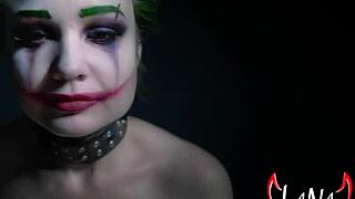 Crazy Joker Fingers Wet Pussy Then Fucks Dildo