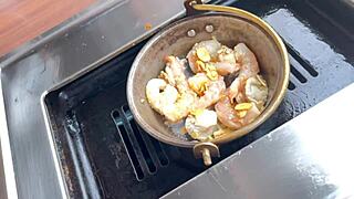 Warm Up in Winter Eating Delicious Food Together