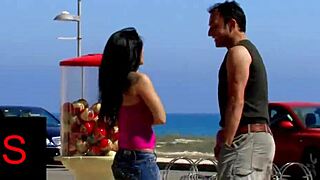 Blonde foursome banging hard on the beach