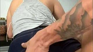 patrao forces empregada in the kitchen with rough fucking and gaping pussy