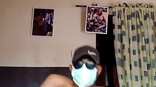 Bareback action, African man pleasures himself at home with intense thrusting