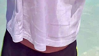 Extreme hot slut plays wet ass and pussy outdoor