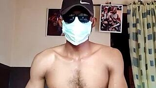 Hot Nigerian Guy Wanks Hard and Shows Tight Asshole at Home