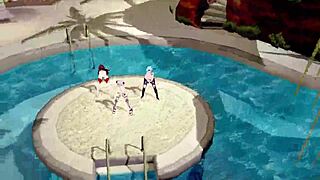 genshin impact mmd dance con calma with noelle amber eula