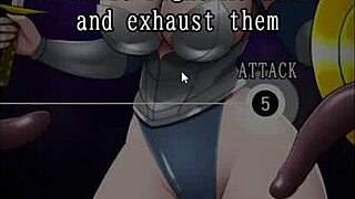 Valkyrie battles tentacles with her big tits and pussy.