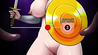 Valkyrie battles tentacles with her big tits and pussy.