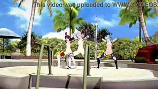 genshin impact mmd dance con calma with noelle amber eula