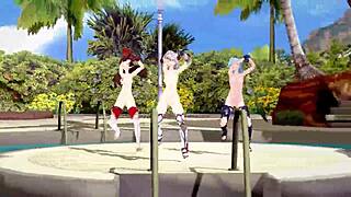 genshin impact mmd dance con calma with noelle amber eula