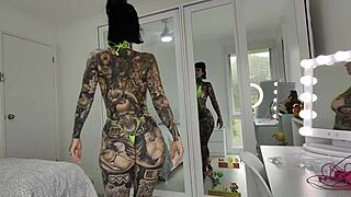 Melody radford tries on skimpy micro bikinis