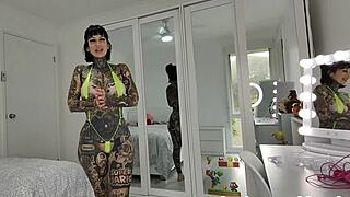 Melody radford tries on skimpy micro bikinis