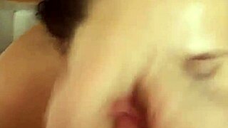 sucking his hard dick with licks and face fucking leading to cumshot