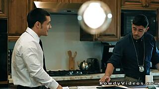 The cop gets rimmed and then anal fucked by the suspected gay hunk with a big cock