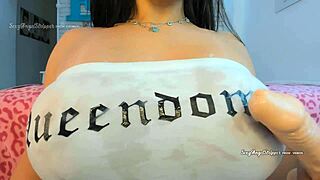 Sexy Latina from Brazil Teasing Twerking Her Big Ass and Making a Titsfuck Cum on Boobs