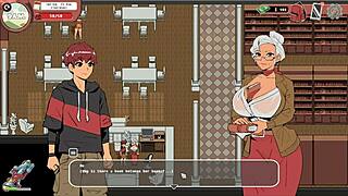 Flashing cock to nerdy girl in public library during spooky milk life hentai game episode 18