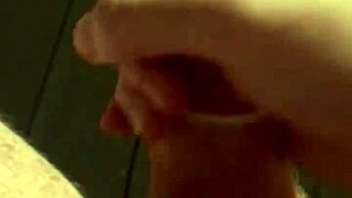 British solo masturbation on web chat ends with cumshot in condom