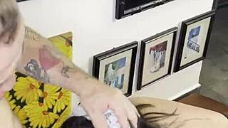 Milf Takes Small Cumshot with Milk