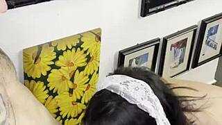 Milf Takes Small Cumshot with Milk