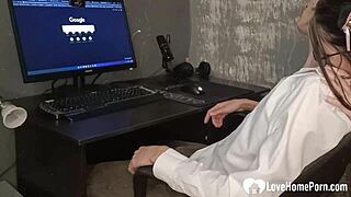 Distracting My Man From Work With Teen POV Sucking