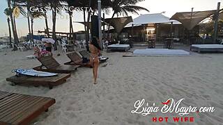 Man, beach stroll turned into me sucking and giving my ass to hubby!